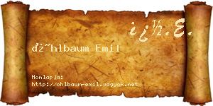 Öhlbaum Emil névjegykártya
